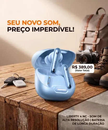 Fone de Ouvido Soundcore - Anker Liberty 4 NC ANC Redução de Ruído 98,5%