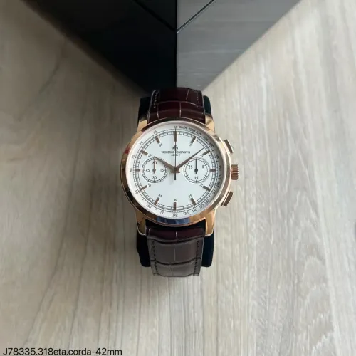 Relógio Vacheron Constantin Patrimony Traditionelle Chronograph- Bisel Rose -ETA S/c