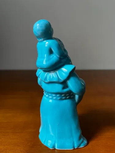 Escultura em porcelana vitrificada azul Buda