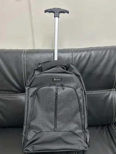 Mochila de viagem GitHub para Notebook 15,6 com puxador metal e rodinhas - cabe PS5 e Xbox