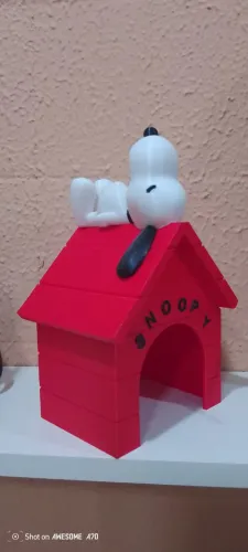 Snoopy e Casinha - Action Figure - Impressão 3D 