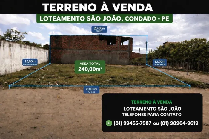 Terreno para vender em CONDADO PE