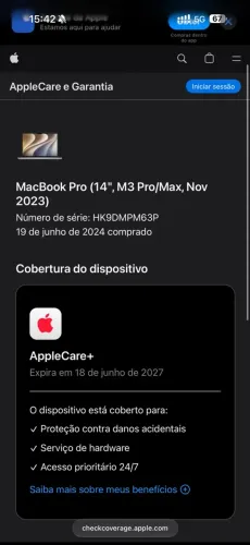 Macbook pro m3 pro 36gb ram ssd 512gb