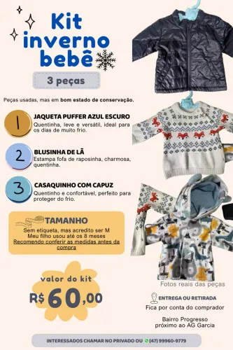Kit inverno bebê - TAM. M (7 -8 meses)