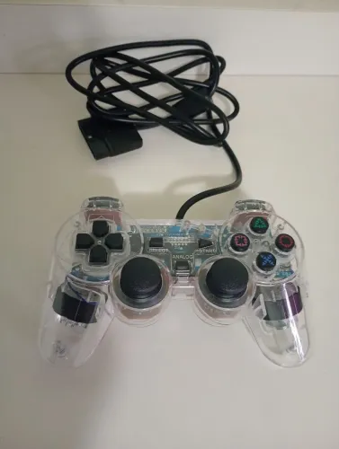 Controle de PS2 translúcido 