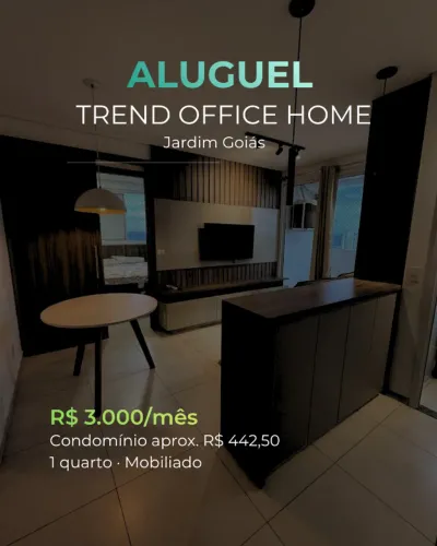 Flat mobiliado no Jardim Goiás 1 quarto com churrasqueira