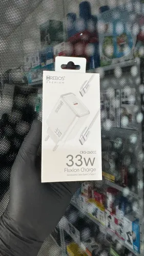 Carregador Turbo 33W Hrebos Original + Cabo USB-C p/ USB-C - Homologado Anatel