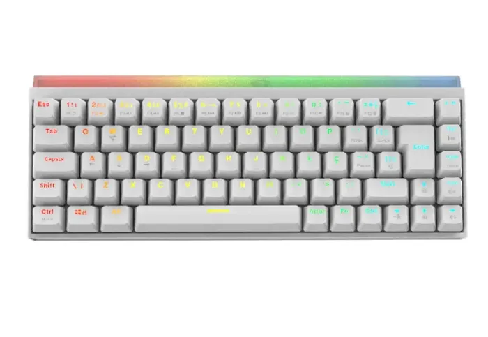 Teclado Mecânico 60% Pcyes Shiyan White Ghost Rgb - Switch Blue - Tpshwgbl