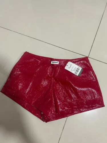 Mini short de couro