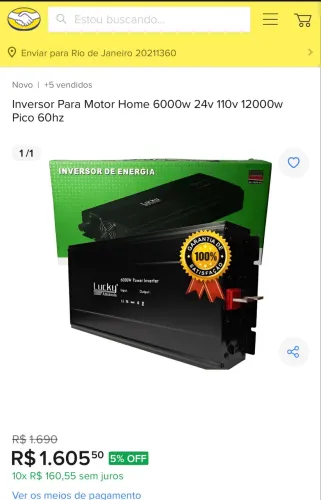 Inversor Para Motor Home 6000w 24v 110v 12000w Pico 60hz
