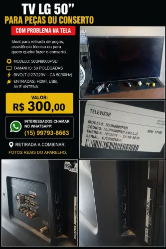 TV LG 50 POLEGADAS COM DEFEITO NA TELA