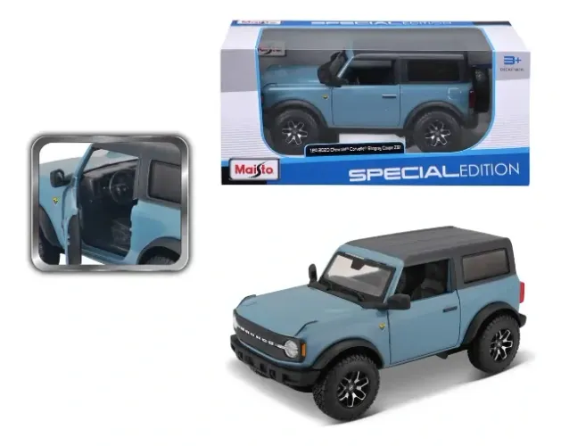Carrinho Maisto 1:24 Edição Especial Ford Bronco Badlands 2 Dr Blue de brinquedo