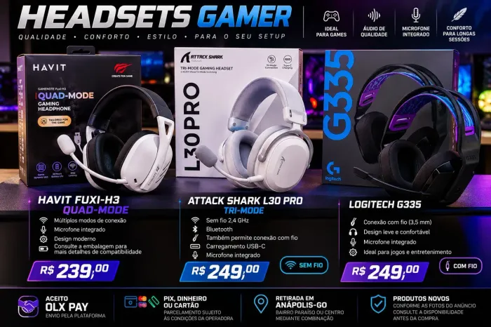 HEADSET GAMER ( PC, PLAYSTATION E XBOX)