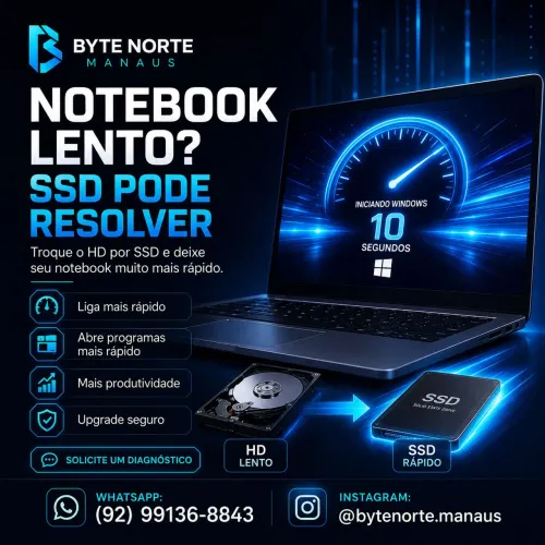 Troca de HD por SSD em Manaus | Notebook mais rápido