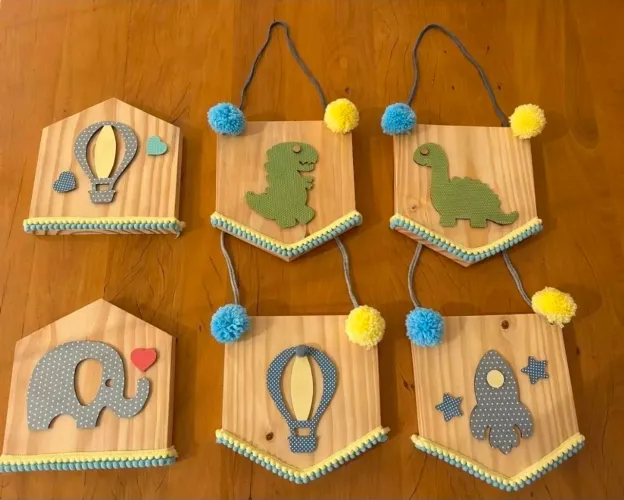 Quadro Artesanato - 13 Quadrinhos Decorativos - Infantil 19cm x19cm