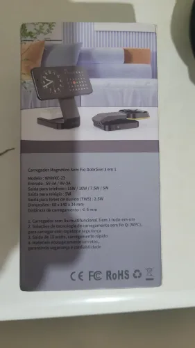 Carregador magnético sem fio 3 em 1