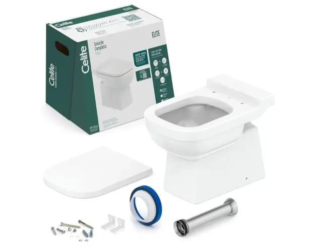 Vaso Sanitário | Kit de bacia convencional e itens de instalação - Celite (NOVO)