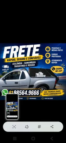 Frete pequenos região ceilandia, tagua ,samambaia,etc....,