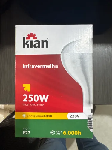 Lâmpada infravermelha 250w ( AQUECER ANIMAIS) 220v