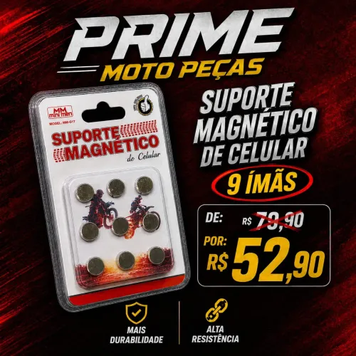 SUPORTE 09 ÍMÃS PARA MOTO