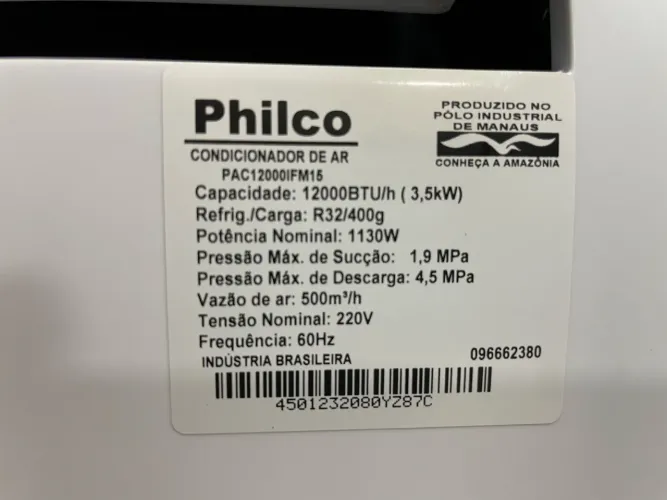 Ar condicionado 12000 BTUS Philco inverter