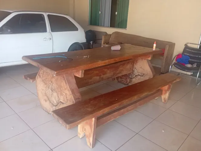 Mesa de madeira eucalipto 3 metros