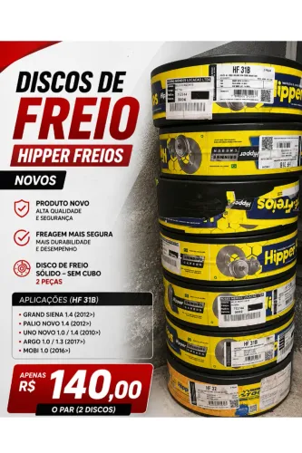 Disco de Freio Hipper Freios HF31B Novo - Par