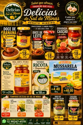 PRODUÇÃO 100^ artesanal DIRETO DO SUL DE MINAS PARA A SUA MESA