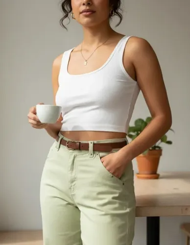 Calça Comprida Verde Claro Pouco Uso