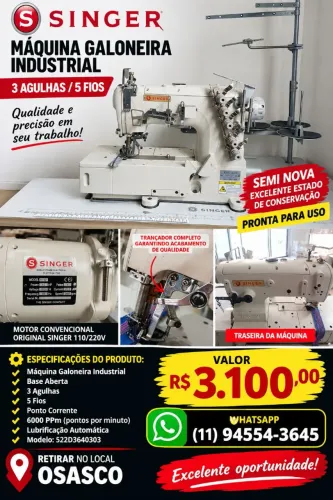 Máquina Galoneira industrial Singer ( somente venda)