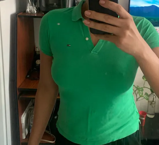 Polo Tommy Hilfiger P/M Rosa e Verde 