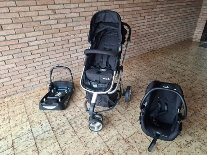 Carrinho de Bebê com Bebê Conforto Safety 1st TS Mobi Duo 3 Rodas até 15kg