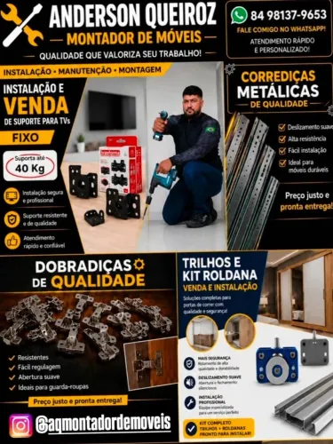 Montador de Móveis - Tecnico em Instalação de TV - Assistência Técnica especializada
