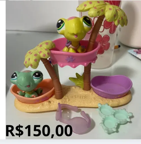 Brinquedo littlest pet shop LPS triplet raro