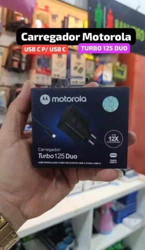 Carregador Turbo 125W Motorola USB-C Para USB-C