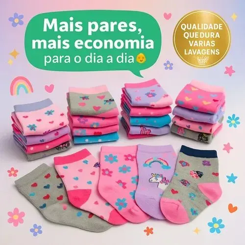 Kit de meia 12 pares por apenas 35$