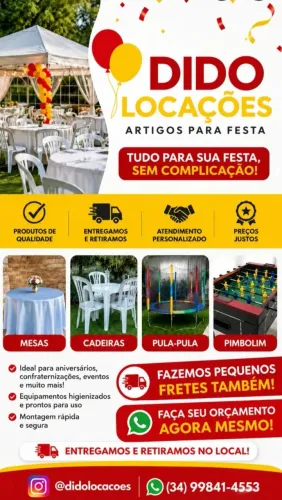 Artigos para festas ,mudanças .transporte .