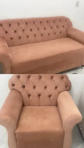 Vendo Sofá Chesterfield + Poltrona Rosê