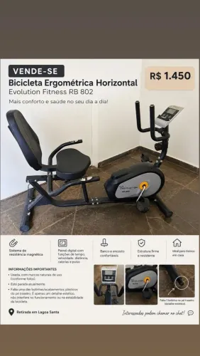 Bicicleta Ergométrica Horizontal Magnética Evolution Fitness RB 802.