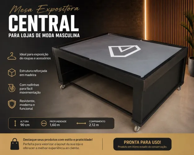 MESA CENTRAL LOJA DE MODA MASCULINA
