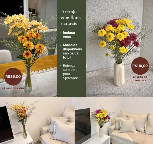 Arranjo flores naturais entrega grátis para Sjcampos!