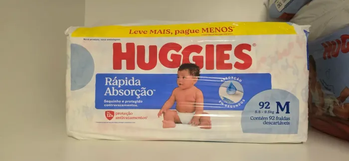 Fralda Huggies Rápida Absorção M 92 Und