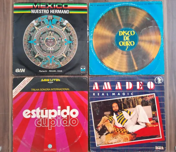Kit 4 Discos de Vinil - Músicas FlasBack