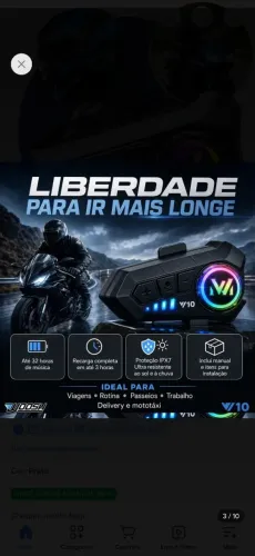 Fone intercomunicador para capacete