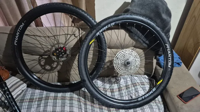Roda completa, pneu, peão e disco MTB 29