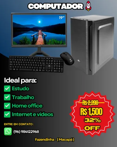 Computador completo com monitor - pronto para uso
