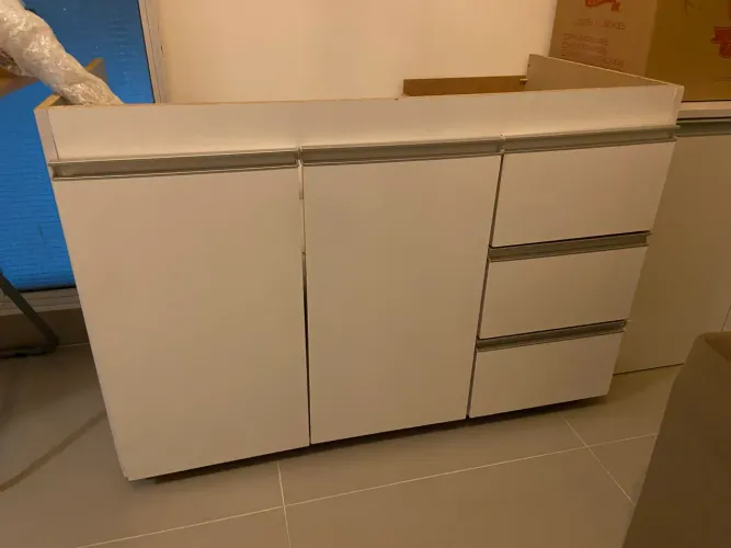 balcão gabinete para pia 100cm sem tampo