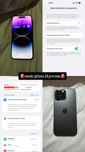 Iphone 14 pro max 256gb novinho