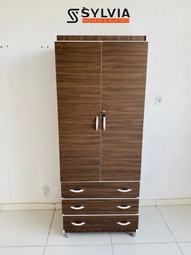 ROUPEIRO 2 PORTAS 3 GAVETAS 100% MDF