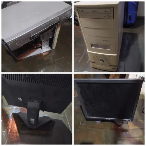 Monitor, Computador, Vídeo cassete, Telefone sem fio, Impressora, Celulares e outros